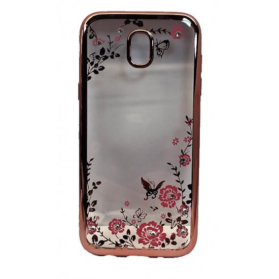 Capa Silicone Gel Com Desenho Flor Samsung Galaxy J5 2017 J530 Rosa